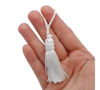 TEXTEX = Cuquillo Tassel with Tied on the Head. 5cm Long. 100% Rayon. Bag of 5 Units - (White)