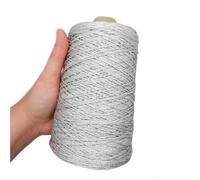 TEXTEX = Lamé Cuquillo Cone with Lurex. Yarn for Knitting, Crochet, and Crocheting. Composition 95% Rayon and 5% Lurex. 1 Cone of 200g and 400mts - (Grey and Silver)