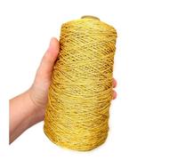 TEXTEX = Lamé Cuquillo Cone with Lurex. Yarn for Knitting, Crochet, and Crocheting. Composition 95% Rayon and 5% Lurex. 1 Cone of 200g and 400mts - (Gold and Gold)