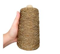 TEXTEX = Lamé Cuquillo Cone with Lurex. Yarn for Knitting, Crochet, and Crocheting. Composition 95% Rayon and 5% Lurex. 1 Cone of 200g and 400mts - (Brown and Gold)