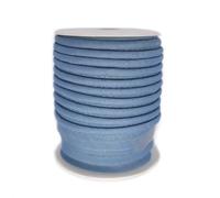 TEXTEX = Piping for Sewing, Decoration, and Crafts. Composition 50% Cotton and 50% Polyester. Total Width of 15mm, Cord of 5mm, and Flap of 10mm. 10 Meter Reel - (Medium Blue)