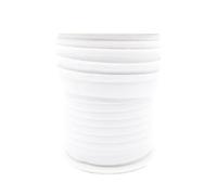 TEXTEX = Piping for Sewing, Decoration, and Crafts. Composition 50% Cotton and 50% Polyester. Total Width of 15mm, Cord of 5mm, and Flap of 10mm. 10 Meter Reel - (White)