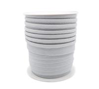 TEXTEX = Piping for Sewing, Decoration, and Crafts. Composition 50% Cotton and 50% Polyester. Total Width of 15mm, Cord of 5mm, and Flap of 10mm. 10 Meter Reel - (Light Grey)