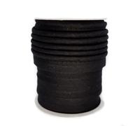 TEXTEX = Piping for Sewing, Decoration, and Crafts. Composition 50% Cotton and 50% Polyester. Total Width of 15mm, Cord of 5mm, and Flap of 10mm. 10 Meter Reel - (Black)