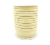 TEXTEX = Piping for Sewing, Decoration, and Crafts. Composition 50% Cotton and 50% Polyester. Total Width of 15mm, Cord of 5mm, and Flap of 10mm. 10 Meter Reel - (Light Yellow)