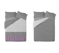 textil-home Single Duvet Cover Set Reversible printed 150x220cm, Cover Set Quilt Cover with 1 Pillowcase 70x40cm. Mauve