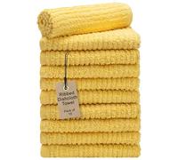 Textila Bar Mop Towels 12x12 Inch - Lemon Yellow - Pack of 10 - Cotton Dish Cloths & Cleaning Towels for Kitchen, Bar, Restaurant, Household Use - Absorbent, Durable, Reusable