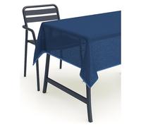 TextilDepot24 Garden Table Cloth with Hem, Washable, Weatherproof, Blue, 140 cm, Round