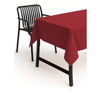 TextilDepot24 Garden Tablecloth, Linen Look, Lotus Effect Fabric, Stain Protection, Non-Iron, red, 140 cm rund