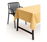 TextilDepot24 Garden Tablecloth, Linen Look, Lotus Effect Fabric, Stain Protection, Non-Iron, yellow, 160 cm - round