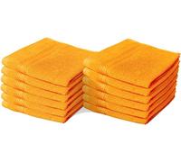 Textile Do 12 X Face Cloth Set 100% Egyptian Combed Cotton Flannel Face Towels 500-GSM Quick Dry And Highly Absorbent Washcloth for Hotel Spa Gym Makeup Remover 30 x 30 cm (Orange, 12)