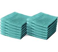 Textile Do 12 X Face Cloth Set 100% Egyptian Combed Cotton Flannel Face Towels 500-GSM Quick Dry And Highly Absorbent Washcloth for Hotel Spa Gym Makeup Remover 30 x 30 cm (King Fisher, 6)