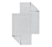 Textile Do 2 Piece Cotton Bath Mats Terry Toweling Bathroom Rugs 1000 GSM Super Soft and Absorbent Floor Mat, Bathroom Shower Mat Set (Cotton, White)