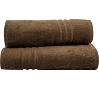 Textile Do 2 X Large Jumbo Bath Sheets (75 x 150 cm-500 GSM) 100% Egyptian Cotton Super Soft Big Bath Sheet Towel Set Body Wrap (Chocolate Brown, 2)