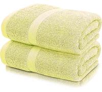 Textile Do 2 X Large Super Jumbo Bath Sheet Towels (Size: 85 x 165 cm) 100% Egyptian Cotton Big Bath Sheets Super Absorbent and Quick Dry Body Wrap Towel (Cotton, Lemon)