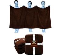 Textile Do 2 X Super Jumbo Charcoal Bath Sheets (100 x 200 cm) 100% Egyptian Cotton Extra Large Bath Sheet Towels Body Wrap Beach Towels (Chocolate, 2)
