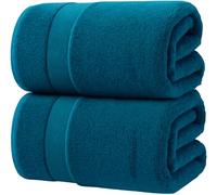 Textile Do 2X Extra Large Big Jumbo Bath Sheets 100% Egyptian Cotton - 600 GSM - Super Soft & Absorbent (100 x 200 cm) Premium Quality Luxury XL Bath Towels (Blue Lagoon)