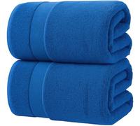 Textile Do 2X Extra Large Big Jumbo Bath Sheets 100% Egyptian Cotton - 600 GSM - Super Soft & Absorbent (100 x 200 cm) Premium Quality Luxury XL Bath Towels (Blue)