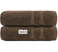 Textile Do 2x Large Jumbo Bath Towels Sheet 100% Cotton (75 x 150 cm -500GSM) Super Absorbent Quick Dry Big Size Bathroom Soft Towels (Cotton, Chocolate Brown)
