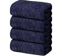 Textile Do 4 X Large Bath Towels 100% Egyptian Cotton High Absorbent 500 GSM Hotel Quality Jumbo Bath Towel Set (4, Navy Blue)