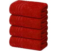 Textile Do 4 X Large Bath Towels 100% Egyptian Cotton High Absorbent 500 GSM Hotel Quality Jumbo Bath Towel Set (4, Red)
