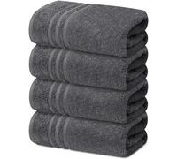 Textile Do 4 X Large Bath Towels 100% Egyptian Cotton High Absorbent 500 GSM Hotel Quality Jumbo Bath Towel Set (4, Charcoal Grey)