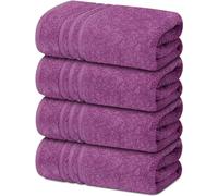 Textile Do 4 X Large Bath Towels 100% Egyptian Cotton High Absorbent 500 GSM Hotel Quality Jumbo Bath Towel Set (4, Purple)
