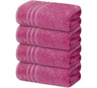 Textile Do 4 X Large Bath Towels 100% Egyptian Cotton High Absorbent 500 GSM Hotel Quality Jumbo Bath Towel Set (4, Hot Pink)