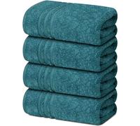 Textile Do 4 X Large Bath Towels 100% Egyptian Cotton High Absorbent 500 GSM Hotel Quality Jumbo Bath Towel Set (4, Blue Lagoon)