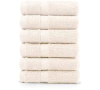 Textile Do 6 x Luxury Wash Cloth Towel Set (700 GSM-30 x 30 cm) Premium Egyptian Cotton Flannels Face cloth Towels For Gym Spa Golf Quick Dry & Absorbent Towels (Cream, Cotton)