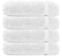 Textile Do 800GSM Luxury Face Hand Towels Set 100% Egyptian Cotton Flannels Wash Cloths Super Soft Thick Gym/Spa/Hairdresser/Saloon & Fingertip Towels (White, 4x Face Cloths)