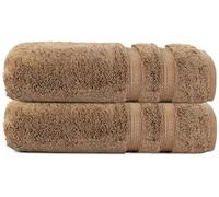 Textile Do 800GSM Luxury Face Hand Towels Set 100% Egyptian Cotton Flannels Wash Cloths Super Soft Thick Gym/Spa/Hairdresser/Saloon & Fingertip Towels (Latte, 2x Hand Towels)