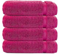 Textile Do 800GSM Luxury Face Hand Towels Set 100% Egyptian Cotton Flannels Wash Cloths Super Soft Thick Gym/Spa/Hairdresser/Saloon & Fingertip Towels (Pink, 4x Face Cloths)