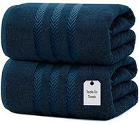 Textile Do Extra Large Jumbo Towel Bath Sheet (100 x 200 cm-600 GSM) Pure Egyptian Cotton Big Bath Sheets (Blue, 2)
