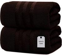 Textile Do Extra Large Jumbo Towel Bath Sheet (100 x 200 cm-600 GSM) Pure Egyptian Cotton Big Bath Sheets (Chocolate, 2)