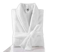 Textile Do Mens and Ladies Bathrobe Luxury 100% Cotton Terry Toweling Dressing Gown Shawl Collard Soft Towel Robe Hotel Quality Unisex Bathrobes (Cotton, White)
