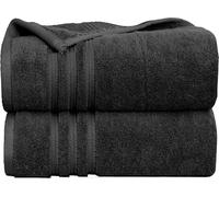 Textile Do Premium Extra Large Jumbo Bath Sheets - 100 x 200 cm, 2 Pack Super Soft 100% Egyptian Cotton - Highly Absorbent and Quick Dry Hotel Quality Towels 600 GSM (Black)