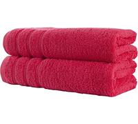 Textile Do Super Jumbo Bath Towels (Size:100 x 200 cm) 100% Egyptian Cotton Extra Large Bath Sheet Towel Set (Pink, 2)