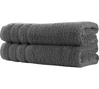 Textile Do Super Jumbo Bath Towels (Size:100 x 200 cm) 100% Egyptian Cotton Extra Large Bath Sheet Towel Set (Charcoal, 2)