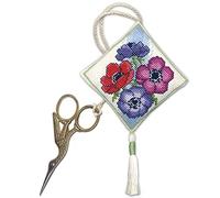 Textile Heritage Anemones Scissor Keep Cross Stitch Kit