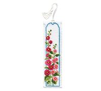 Textile Heritage Collection Cross Stitch Bookmark Kit - Hollyhocks