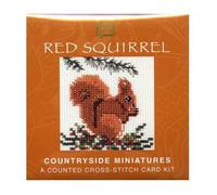 Textile Heritage Cross Stitch Miniature Card Kit - Red Squirrel