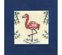 Textile Heritage Flamingo Miniature Card Cross Stitch Kit