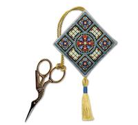 Textile Heritage Stained Glass Window Scissor Keep Cross Stitch Kit
