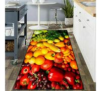 Textile Home 3D Non Slip Kitchen Floor Mats Fruit Mats Washable Kitchen Rug Small & Large Kitchen Floor Mats (Fruit Mats Vegetables, 50 x 70 cm)