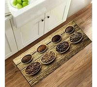 Textile Home 3D Non Slip Kitchen Floor Mats Fruit Mats Washable Kitchen Rug Small & Large Kitchen Floor Mats (Fruit Mats Variety Coffee, 50 x 150 cm)