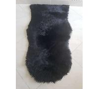 Textile Home Faux Fur Fluffy Sheepskin Shaggy Rugs Soft Floor Bedroom Carpet Hairy Mat (60x110, Black)