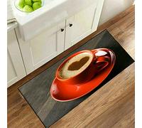 Textile Home Home Décor 3D Non Slip Kitchen Floor Mats Fruit Mats Washable Kitchen Rug Small & Large Kitchen Floor Mats (Fruit Mats Hot Coffee, 50 x 70 cm)