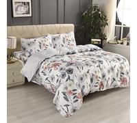 Textile Home Home Décor Floral Pink Single Bedding Set 3 Piece - Super Soft Microfiber Duvet Cover + Fitted Sheet