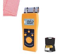 Textile Moisture Meter, Handheld Digital Display, Stainless Steel Probe, Measures 0.0% to 90% with 0.1/0.01 Accuracy for Cotton Yarn Wool Fabrics